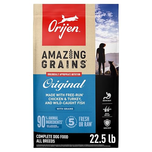 ORIJEN Amazing Grains High Protein Dry Dog Food Original Recipe 22.5lb Bag