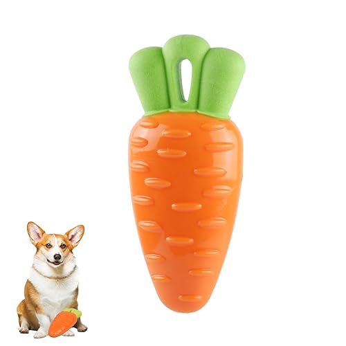 Paw N Pet Squeaky Carrot Dog Toy โ Durable Rubber Veggie Carrot Chew Toy for Dogs, Puppies & Small Dogs, Interactive, Non-Toxic, Teeth Cleaning, Fun Play | Medium & Large Breeds