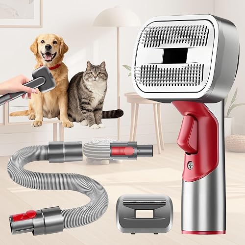 Pet Grooming Kit Dog Hair Vacuum Attachment Fits Dyson V7 V8 V10 V11 V15, Pet Hairs Parts Head Replacement,Effective Grooming & Cleaning, Hair Grooming Tools for Dog and Cat, 5 Pack
