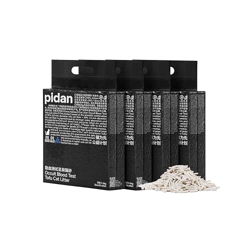 pidan Tofu Cat Litter Clumping,Flushable,Ultra Absorbent and Fast Drying, 100% Natural Ingredients Litter,Solubility in Water,Really Dust-Free,Less Scattering (5.3lb×4bags)