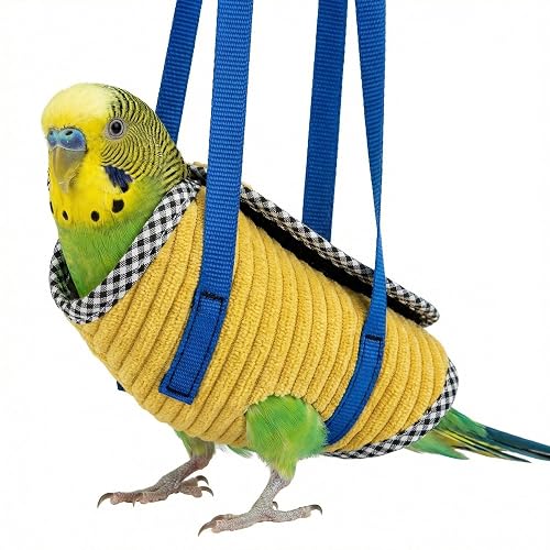 Portable Bird Carrier Bag with Harness, Escape Resistant Parrot Carrier & Bird Travel Bag for Parakeet, Cockatiel, Conure, Pigeon, Small Medium Birds, Random Color (Small)
