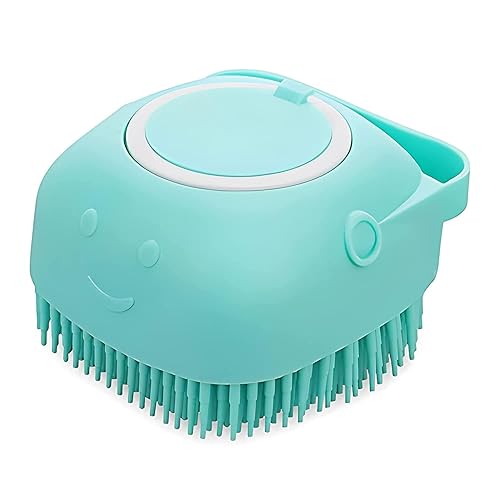 Premium Dog & Cat Bath Brush | Ultra-Soft Silicone Bristles for Gentle Grooming, Shedding Reduction & Deep Cleaning | Built-in Shampoo Dispenser for an Easy, Mess-Free Wash for All Coat Type