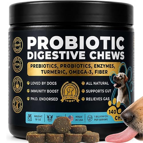 Probiotics for Dogs – Digestion, Gut Health & Firmer Stool | 1 Billion CFU, 6 Strains with Pumpkin, Papaya & Turmeric for All Breeds – Beef Soft Chews