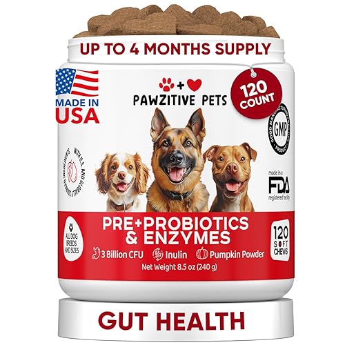 Probiotics for Dogs Digestive Health - Probiotic Chews for Gut Health, Itchy Skin Yeast, Diarrhea - USA Product - Immune Support Supplement - Dog Digestive Support & Allergy Relief Chews with Enzymes