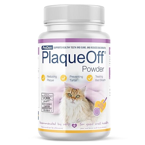ProDen PlaqueOff Powder for Cats - Plaque & Tartar Reducer, Breath Freshener, Feline Oral Care - 40g