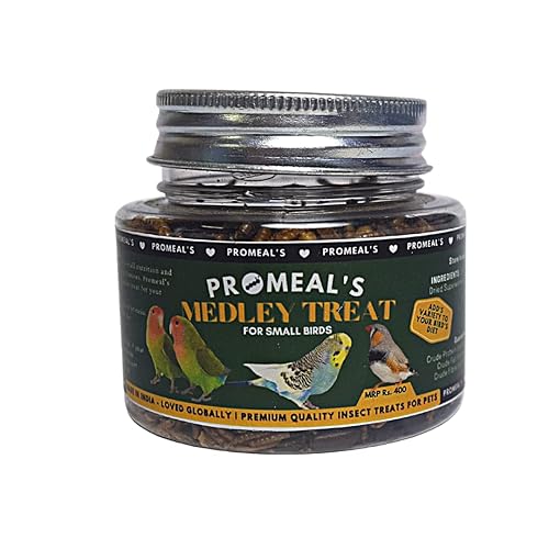 Promeal Medley Flake Insect Mix for Small Birds - Protein Rich Dried Insects Treat for Parakeets, Finches, Lovebirds & Canaries (35gm)