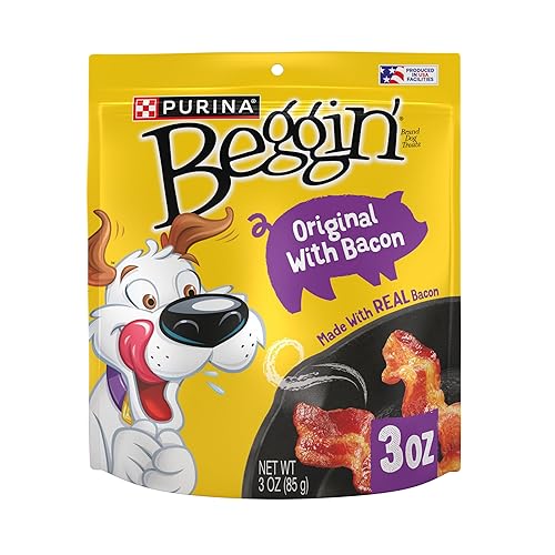 Purina Beggin' Strips Real Meat Dog Treats, Original With Bacon Flavor - 3 Ounce (Pack of 6)