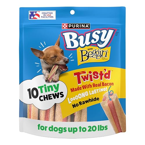 Purina Busy with Beggin’ Twist’d Tiny Adult Dog Chew Bone Treats - (Pack of 6) 10 Ct. Pouches