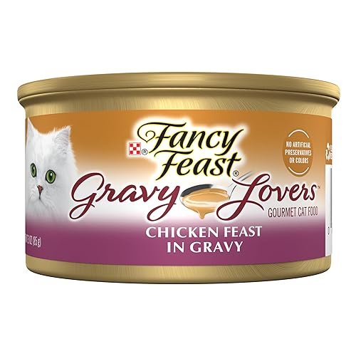 Purina Fancy Feast Gravy Lovers Chicken Feast in Grilled Gourmet Wet Cat Food – (Pack of 24) 3 oz. Cans