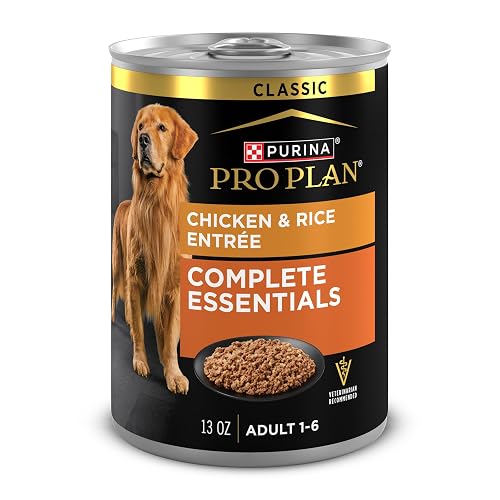 Purina Pro Plan Complete Essentials Classic Pate Dog Food, Chicken and Rice Entrée - (Pack of 12) 13 oz. Cans