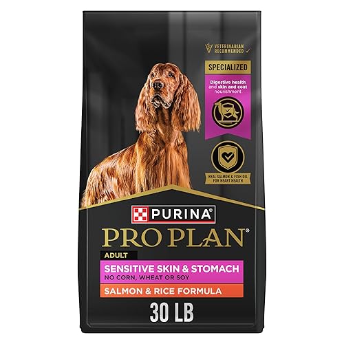 Purina Pro Plan Sensitive Skin and Stomach Dog Food Dry, Adult Salmon & Rice Formula, Digestive Health - 40 lb. Bag