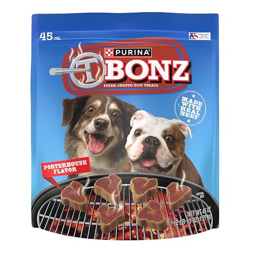Purina T-Bonz Porterhouse Flavor Steak Shaped Treats for Dogs - 45 oz. Pouch