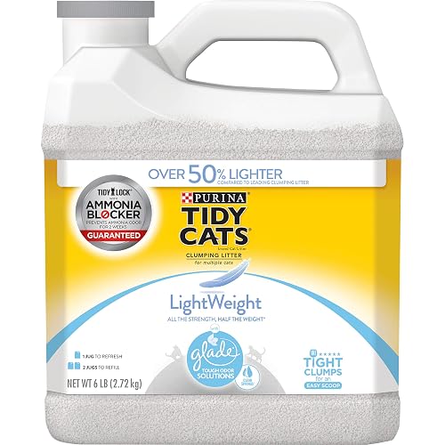Purina Tidy Cats Light Weight, Low Dust, Clumping Cat Litter, LightWeight Glade Clear Springs Multi Cat Litter - 6 lb. Jug