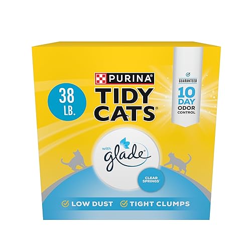 Purina Tidy Cats Lightweight Cat Litter, Clumping Multi Cat, Glade Clear Springs Odor Control, Low Dust, 38 lb. Box