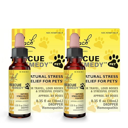 Rescue Remedy Pet Dropper - 10mL, Pack of 2 - Stress & Tension Support for Dogs & Cats with Bach Natural Flower Essences - Sedative-Free, Homeopathic Liquid Formula - For All Breeds, Ages & Weights