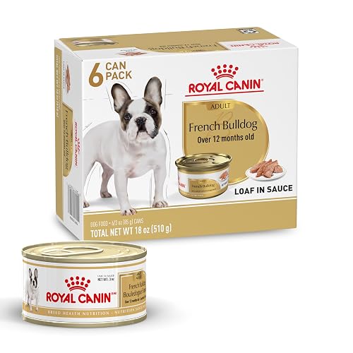 Royal Canin Breed Health Nutrition French Bulldog Wet Dog Food for Adult Dogs, Loaf Wet Food for French Bulldogs 12 Months+, Supports Digestive Health and Bone & Joint Health, 3 oz Can (Pack of 6)