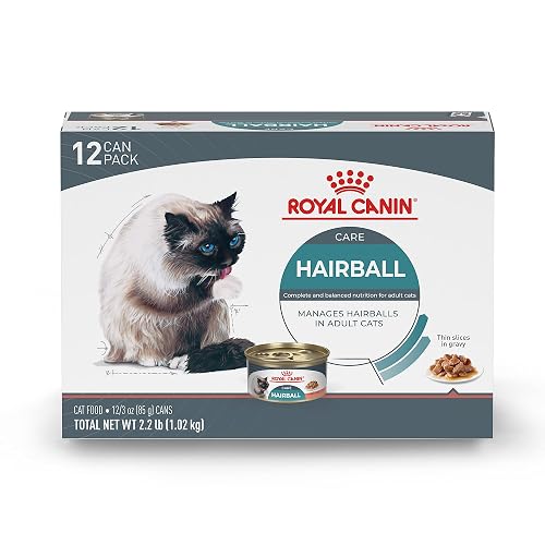 Royal Canin Feline Care Nutrition Hairball Care Adult Thin Slices in Gravy Cat Food, 3 oz (Pack of 12)
