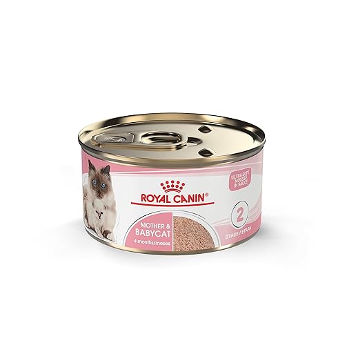 Royal Canin Feline Health Nutrition Mother & Babycat Queen Ultra Soft Mousse in Sauce Cat Food, 3 oz (Pack of 24)