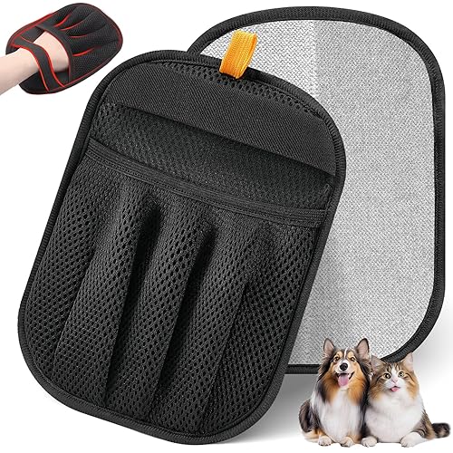Salhap Pet Hair Removal Glove for Cats & Dogs, Upgraded Five-Finger Electrostatic Pet Hair Glove, Reusable Magic Brush Pet Hair Remover Tool for Laundry, Couch, Carpet, Car Seat
