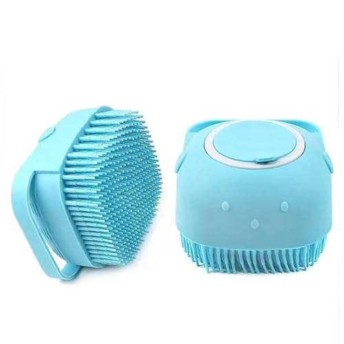 Silicone Pet Bath Brush with Durable Bristles & Tough Cap | Foaming Shampoo Dispenser | Gentle Grooming Brush for Dogs & Cats