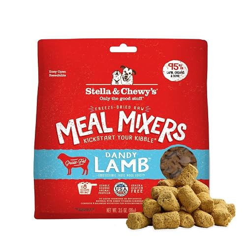 Stella & Chewy's Freeze-Dried Raw Lamb Meal Mixers- Dog Food Topper and Mixer - Made with 95% Grass-Fed Lamb, Organs & Bone - Perfect for Picky Eaters - Grain-Free - 18 oz