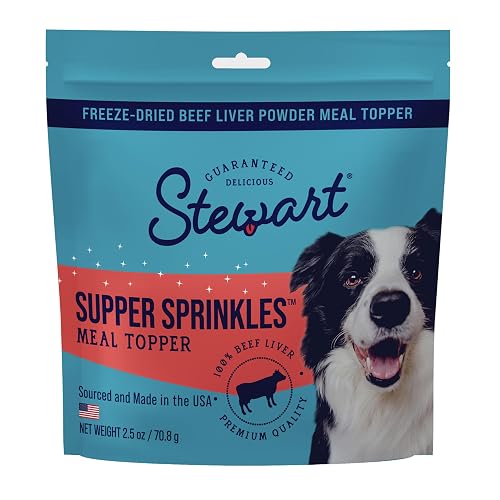 Stewart Supper Sprinkles Dog Food Topper, Beef Liver, 2.5 Ounce Resealable Bag, High Protein