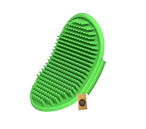 The Pets Company Pet Massage Rubber Bath Glove for Dogs, Cats, Rabbit, & Hamster | Grooming Shampoo Washing Soothing Rubber Bristles Hand Brush Comb - 1 Piece (Colour May Vary)