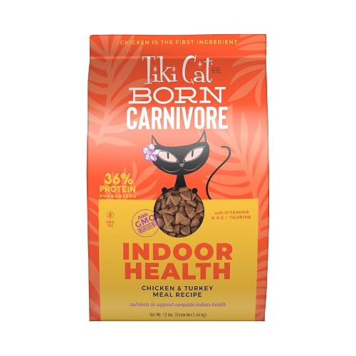 Tiki Cat Born Carnivore Indoor Health, Chicken & Turkey Meal, 12 lbs Bag