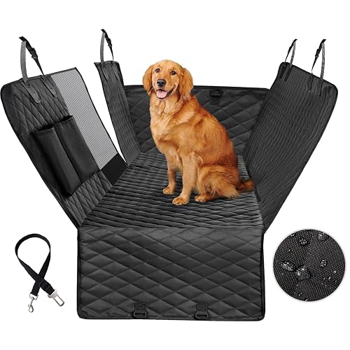 Vailge Dog Car Seat Cover for Back Seat, 100% Waterproof Back Seat Pet Cover for Dogs with Mesh Window, Scratch Prevent Antinslip Dog Hammock for Car