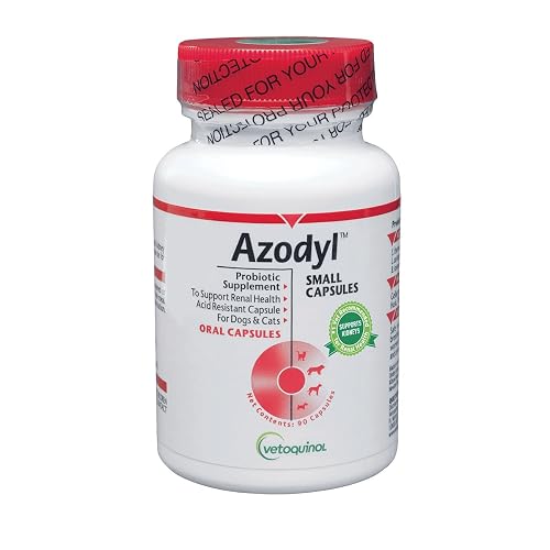 Vetoquinol Azodyl - Probiotic Supplement for Dogs & Cats - Offers Renal & Kidney Support for Pets - Easy-to-Swallow, Small Capsules - 90 Count