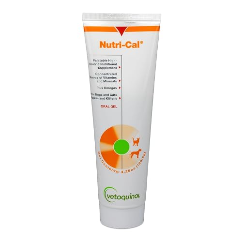 Vetoquinol Nutri-Cal - High-Calorie Nutritional Gel - Supports Daily Nutrition for Picky Eaters - Essential Nutrients & Vitamins for Cats & Dogs - Easy Feeding Oral Gel - 4.25 oz