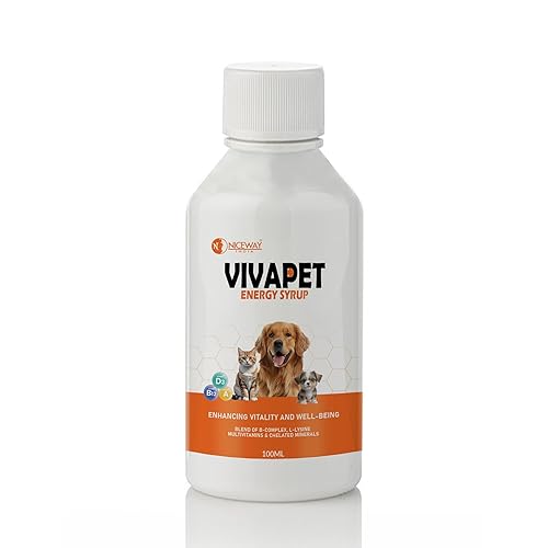 Vivapet Energy Tonic, Vitamin B-Complex and Multivitamin Syrup for Pets, Dogs, Cats, Puppies & Kittens 100ml.