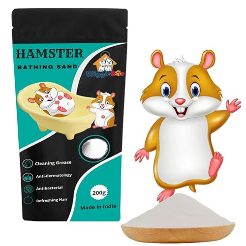 WiggleBoo Dust-Free Hamster Sand Your Tiny Friend's Ultimate Bathing and Bedding Solution |Desert Dreams|Pamper Your Hamster|Tiny Paws, Fresh Play|Tiny Friends, Big Care|Hamster Grooming Sand| 200 Grm