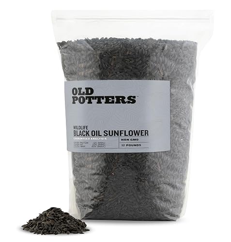 Wildlife Black Oil Sunflower Seeds for Birds and Wildlife, Non-GMO & USA Grown on Small Farms (12 lbs)
