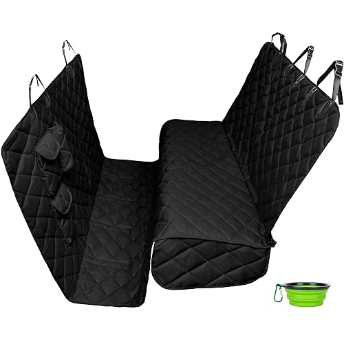 XXL Extra Wide (63”) & Extra Long (94”) with Floor Coverage Dog Seat Cover for Trucks, SUVs & Cars – Heavy Duty, Pet Hammock, Washable + Pet Travel Bowl