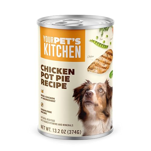 Your PET'S Kitchen Wet Dog Food, Chicken Pot Pie Recipe - 13.2 oz Cans (Pack of 6), Made in The USA with Real Chicken